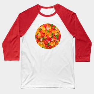 Colorful Gummy Bears Candy Design Baseball T-Shirt